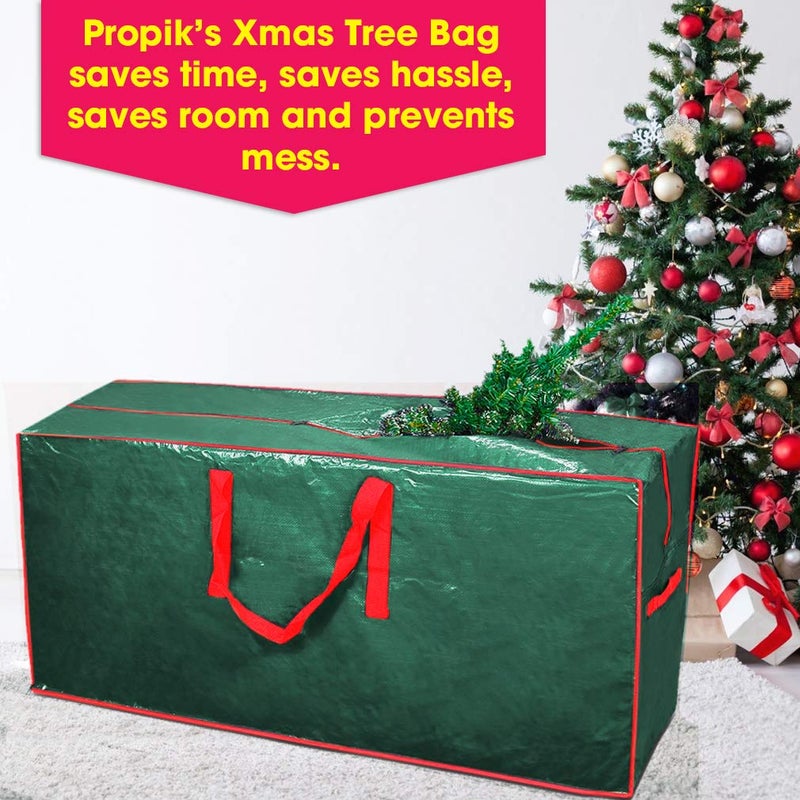 Propik Christmas Tree Storage Bag | Fits Up to 9 Ft. Tall Disassembled Tree | 65â€ X 15â€ X 30â€ Holiday Tree Storage Case | Xmas Storage Container with Handles and Sleek Zipper (Green) - Image 5